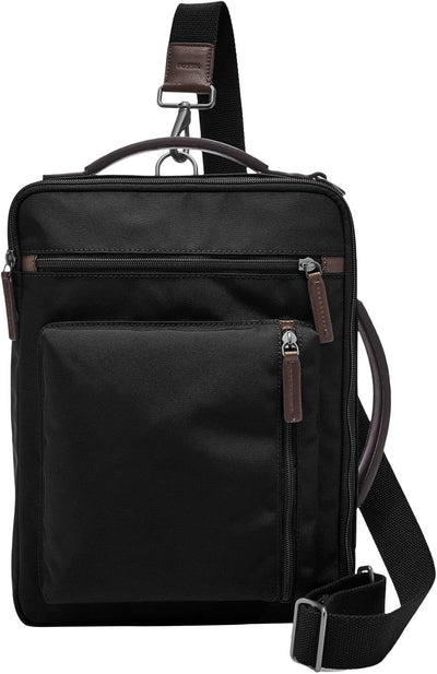 Fossil Herren Buckner Lederrucksack Schwarz, Schwarz