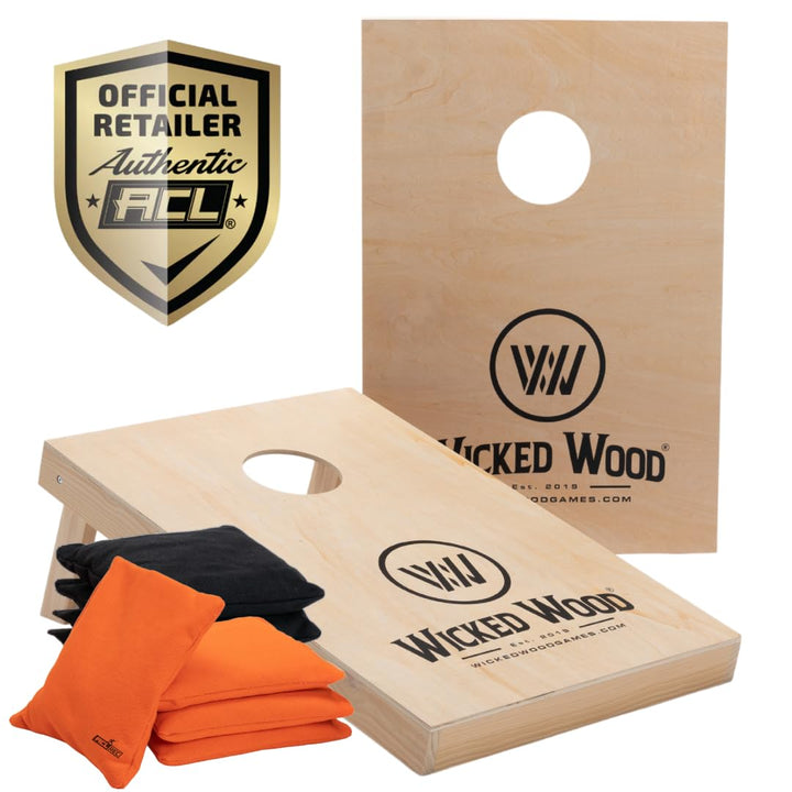 Offizielles Cornhole Set 90x60cm - 2x4 Cornhole Säckchen - EIN offiziell ACL-lizensiertes Set of Cor