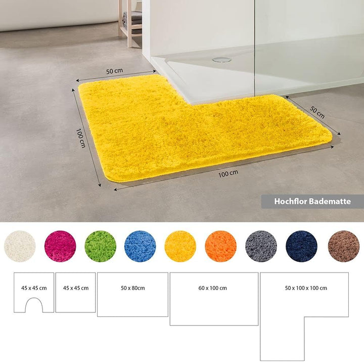PANA Flauschiger Duschvorleger mit Eckausschnitt • Badematte in versch. Farben und Grössen • Badtepp