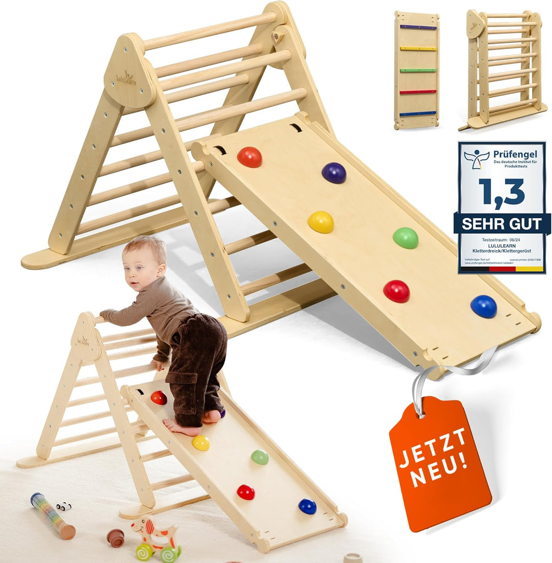 Lululearn® Kletterdreieck [Ultra-SICHER] - Ideal als Klettergerüst Indoor & Outdoor Spielzeug - Klet