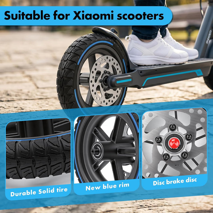 BuyWeek E-Scooter Hinterrad Vollgummireifen mit 120 mm Scheibenbremse für Xiaomi M365 PRO, Explosion