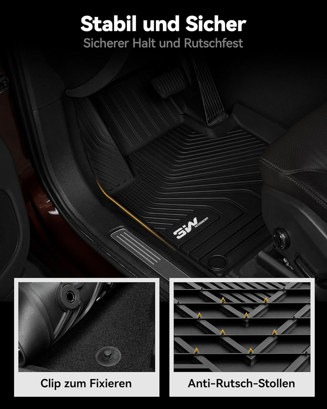 3W Kofferraumwanne für Volvo XC60 2018-2025 2026, TPE Allwetter Massgeschneiderte Kofferraummatte Ko