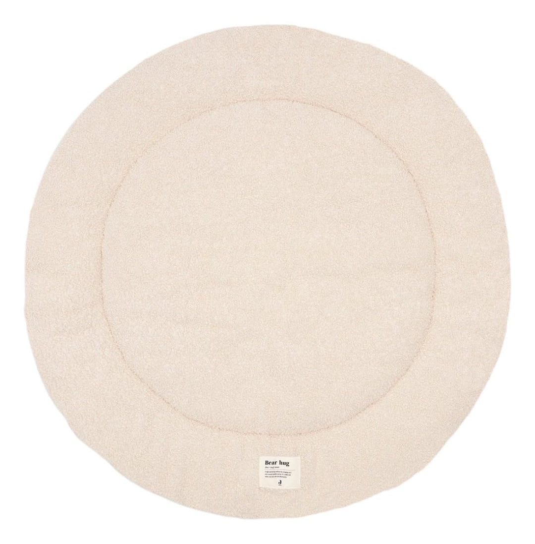 Jollein Krabbeldecke für Baby - Boucle, Naturel - Laufgittereinlage - Ø 95cm - Spieldecke Baby - Cre