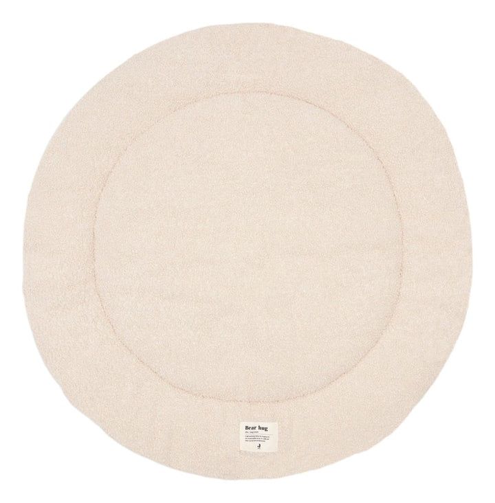 Jollein Krabbeldecke für Baby - Boucle, Naturel - Laufgittereinlage - Ø 95cm - Spieldecke Baby - Cre