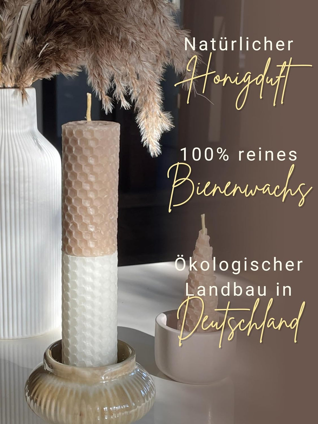 Wachsmann 20 Bienenwachsplatten aus Deutschland, beige, Wachsplatten 20 x 15 cm, Bienenwachs Kerzen