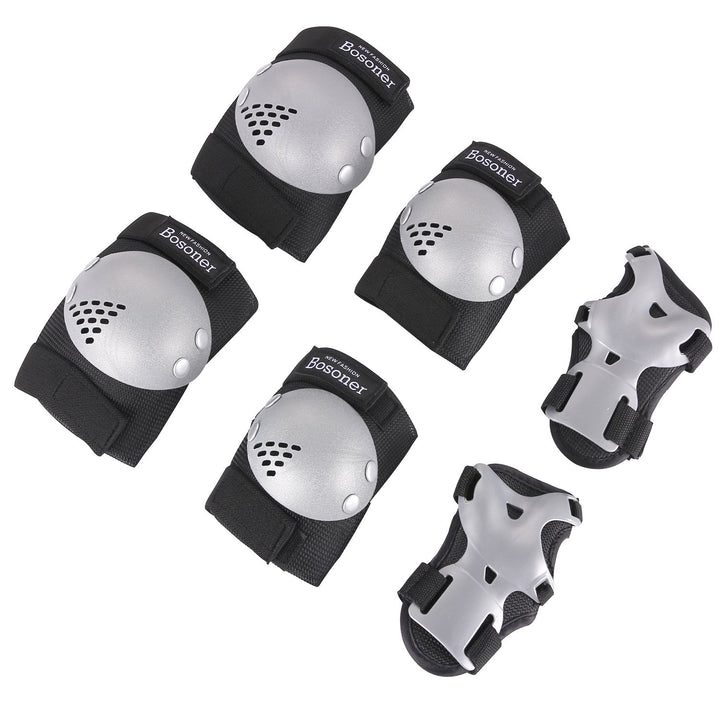BOSONER Knieschoner Kinder Schoner Inliner Protektoren 6er Set Schützer Inliner Inline Skates Knie U