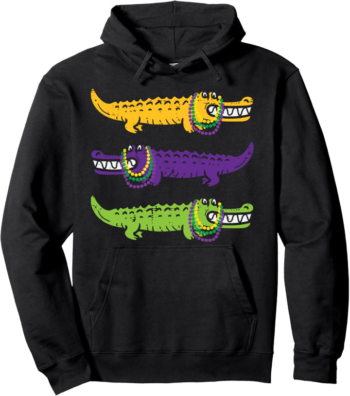 Aligator Krokodilen, Louisiana Mardi Gras, Damen, Herren, Kinder Pullover Hoodie