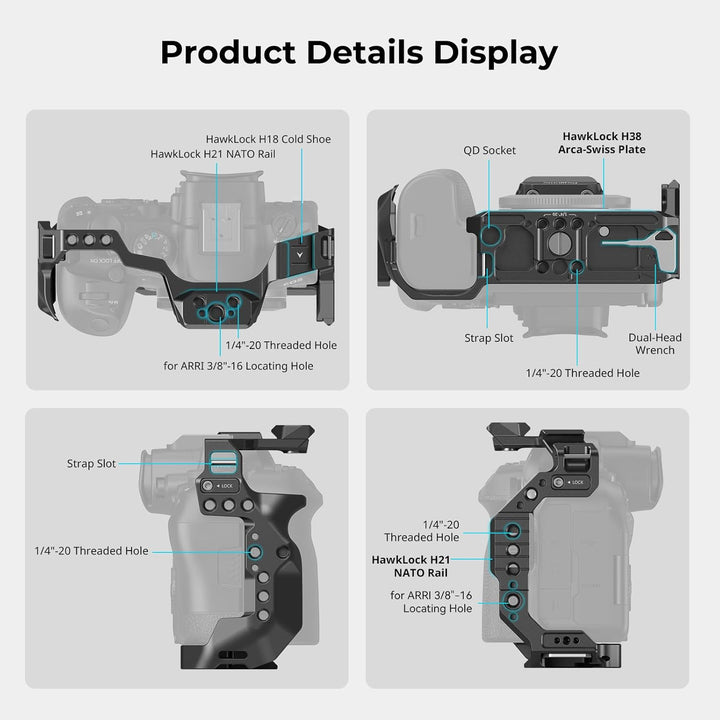 SMALLRIG R6 Mark II Kamerakäfig für Canon, Formschlüssiges Videokamera-Rig für Canon R6 Mark II, Ein