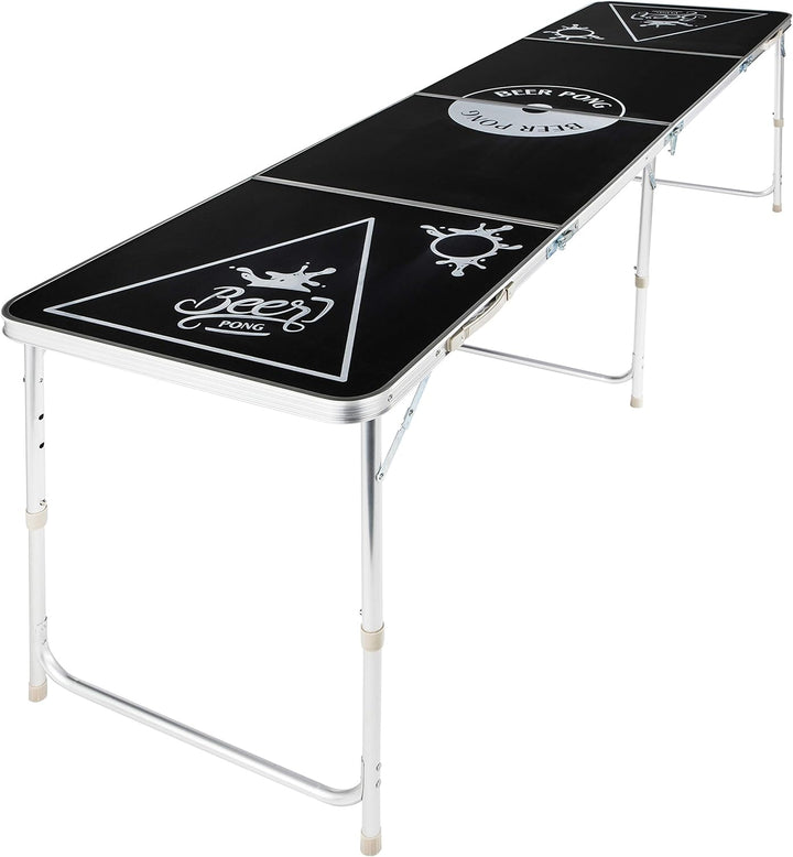 Beer Pong Tisch - Bier Pong Tisch aus Aluminium (höhenverstellbar und zusammenklappbar), für verschi