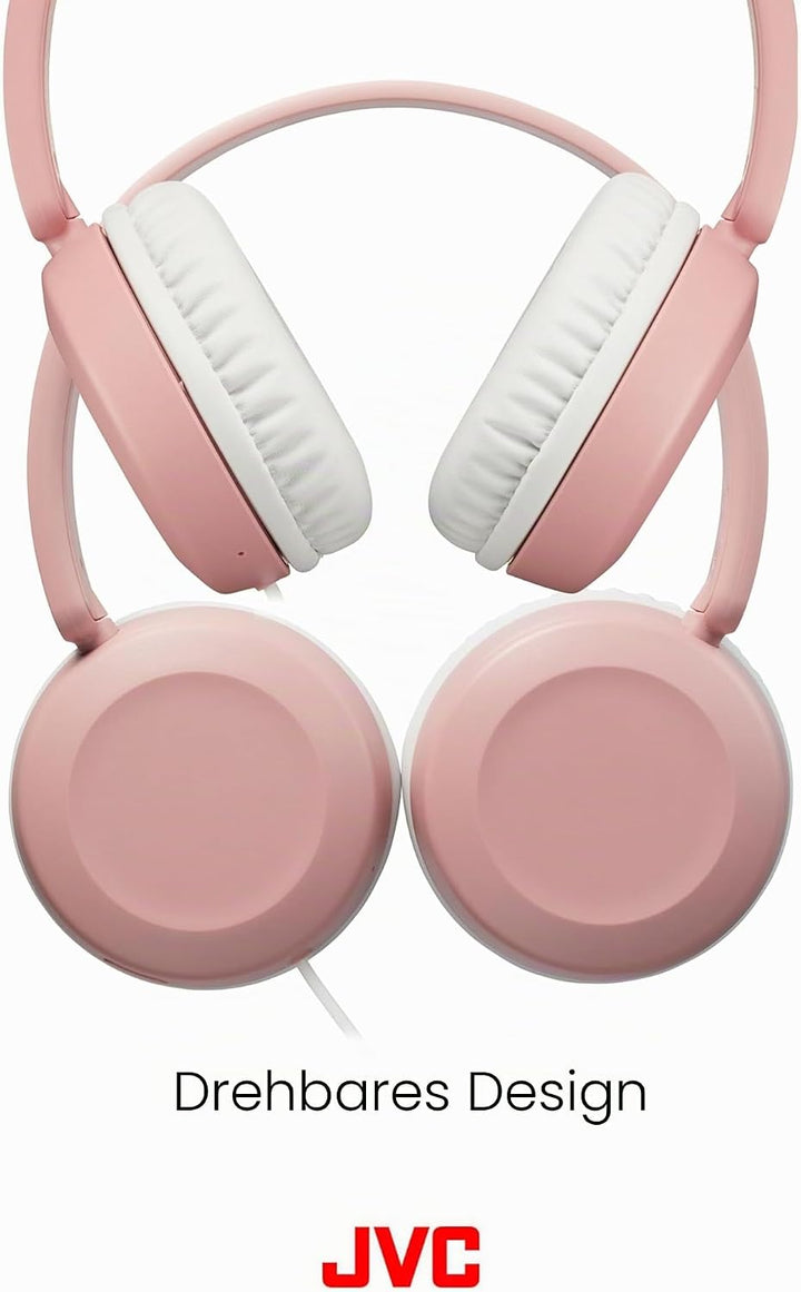 JVC HA-S31M-P - Kabelgebundener On-Ear Kopfhörer mit Mikrofon und 1-Tasten Bedienung, 30 mm Treiber,