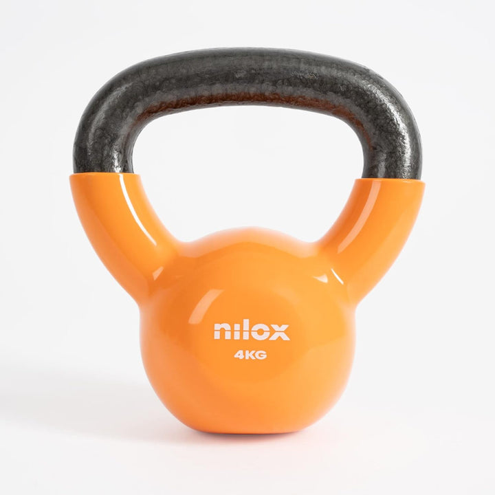 Nilox, Kettlebell 4 kg, Gewicht für Fitnessstudio und Heimtraining, Kettlebell mit bequemem Griff un
