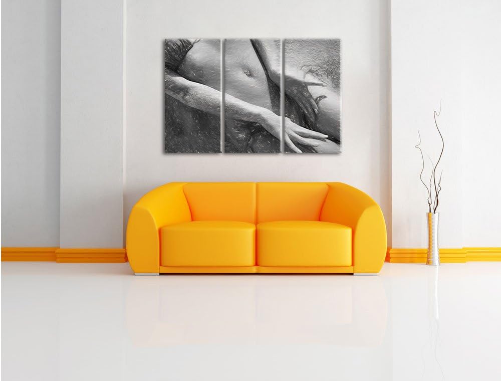 Pixxprint Sexy Frau im Bikini am Strand als Leinwandbild/Grösse: 3 Teilig (120x80) cm/Wandbild/Kunst