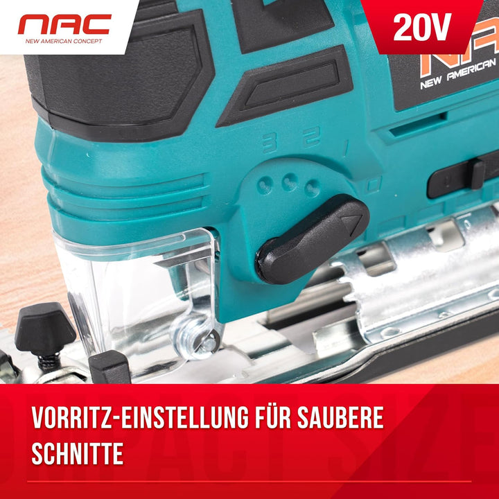 NAC NEW AMERICAN CONCEPT JS-20-LI-ST-20V Akku-Stichsäge, 420 W, Grün