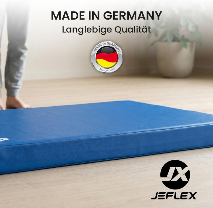 Jeflex - Weichbodenmatte & Turnmatte 100 x 70 x 8 cm MADE IN GERMANY/Gymnastikmatte tragbar/platzspa