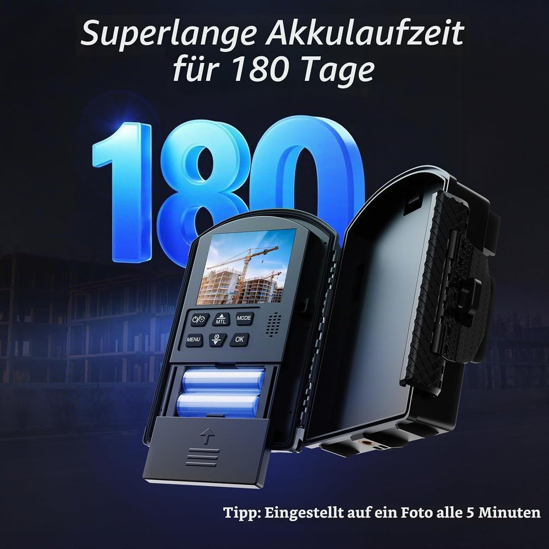 Dsoon Zeitraffer-Kamera, 1080P FHD Zeitraffer-Kamera für Aussenaufnahmen von Baustellen, 180 Tage St