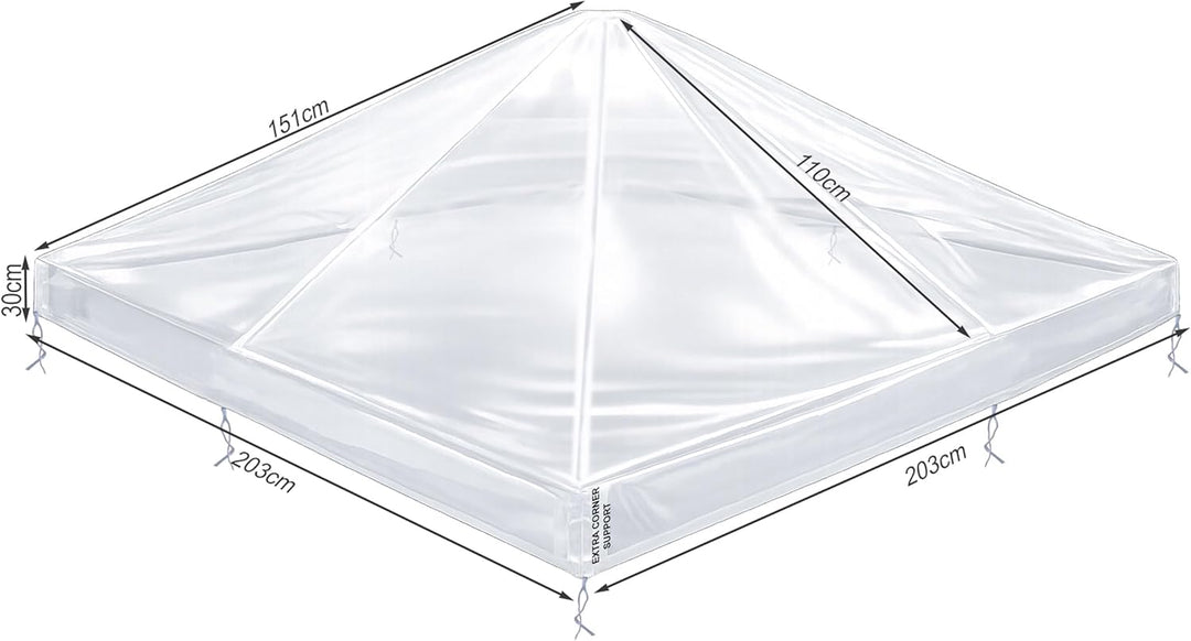 QUICK STAR Pavillon Schutzhaube 2x2m Wasserdicht Transparent