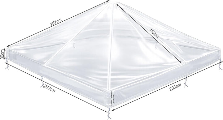 QUICK STAR Pavillon Schutzhaube 2x2m Wasserdicht Transparent