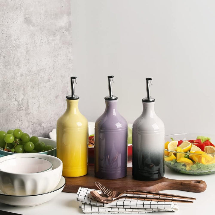 Sweejar Keramik-Olivenöl-Spenderflasche, schützt Öl, um Oxidation zu reduzieren, geeignet für die Au