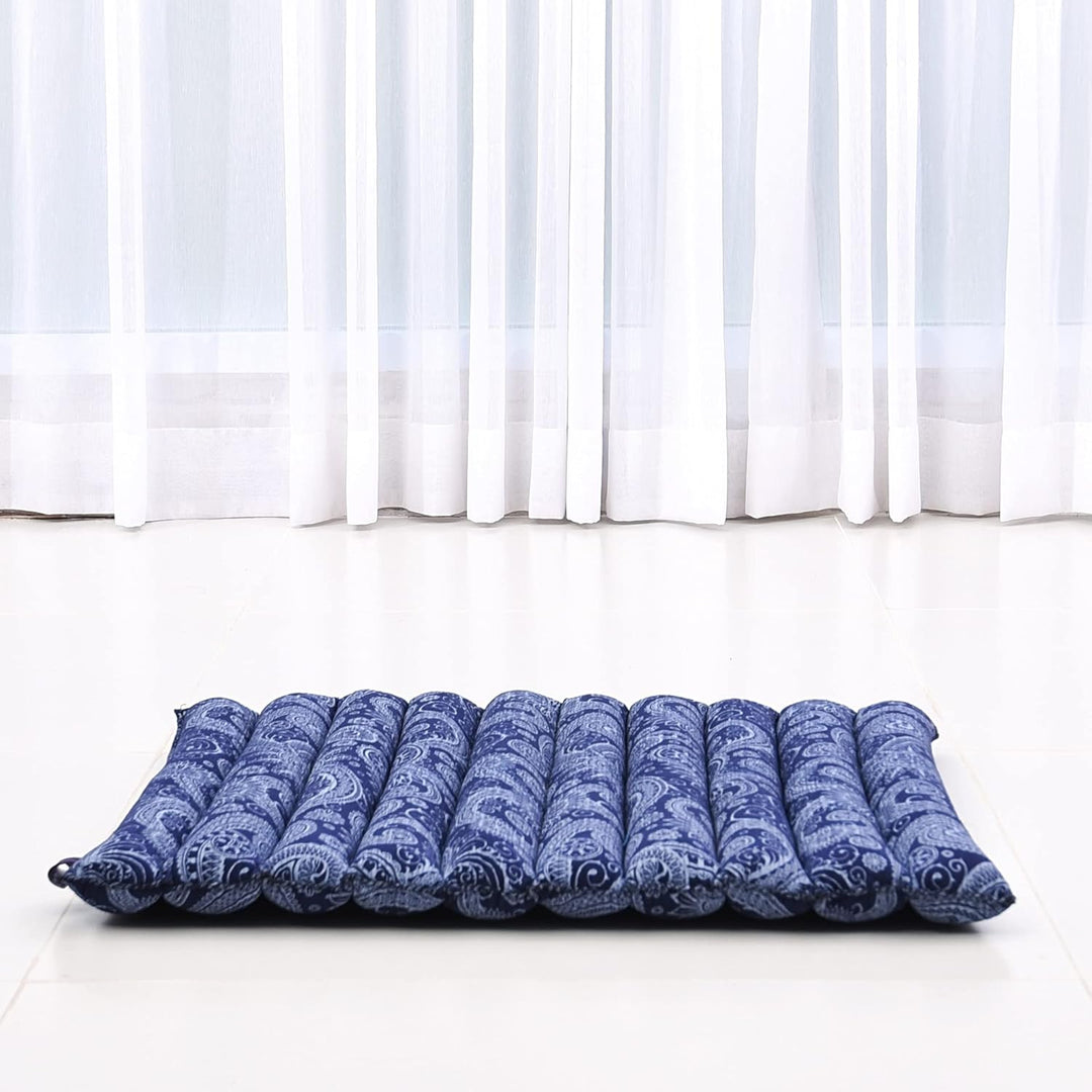 Leewadee Meditationsset Yogaset aus Meditationskissen Zafu und Kleiner rollbarer Sitzmatte Zabuton Ö