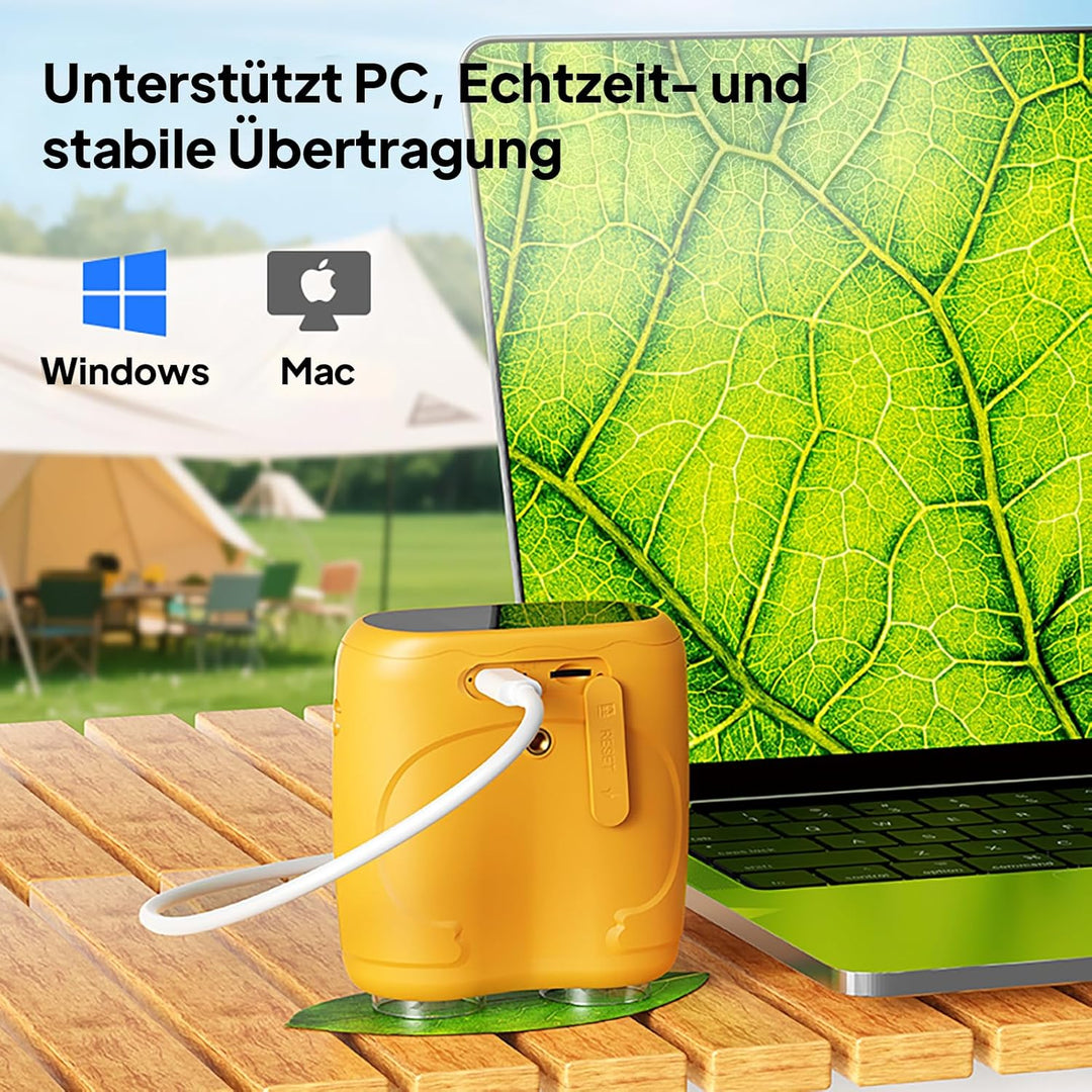 Ashfly Mikroskop für Kinder und Fernglas für Kinder, 1000X USB 2-in-1 tragbares Taschenmikroskop, 4K