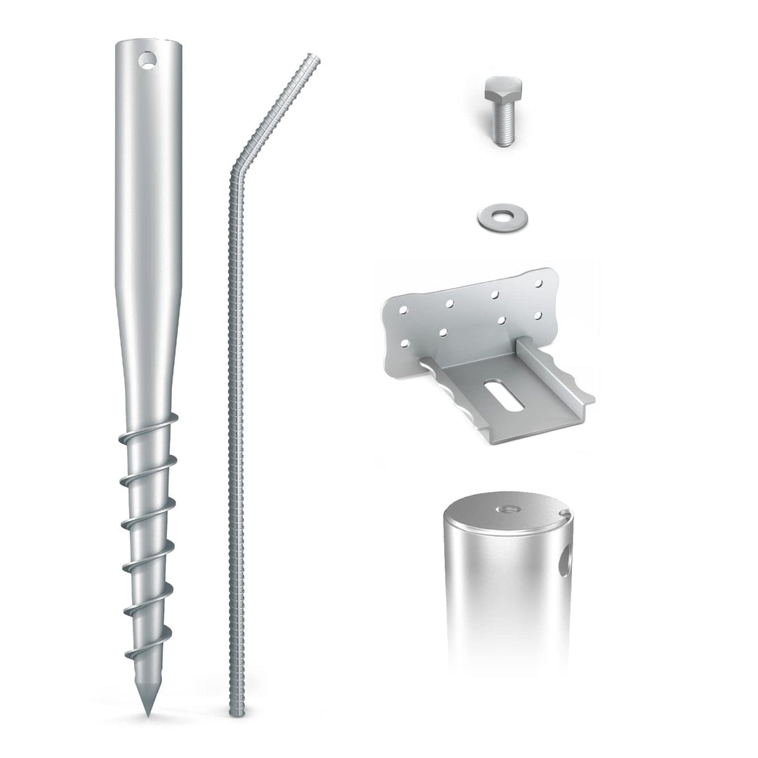 Maxerio 80 cm Base-Set 6er Schraubfundamente + Zubehör; Ø 60 x 2; M12