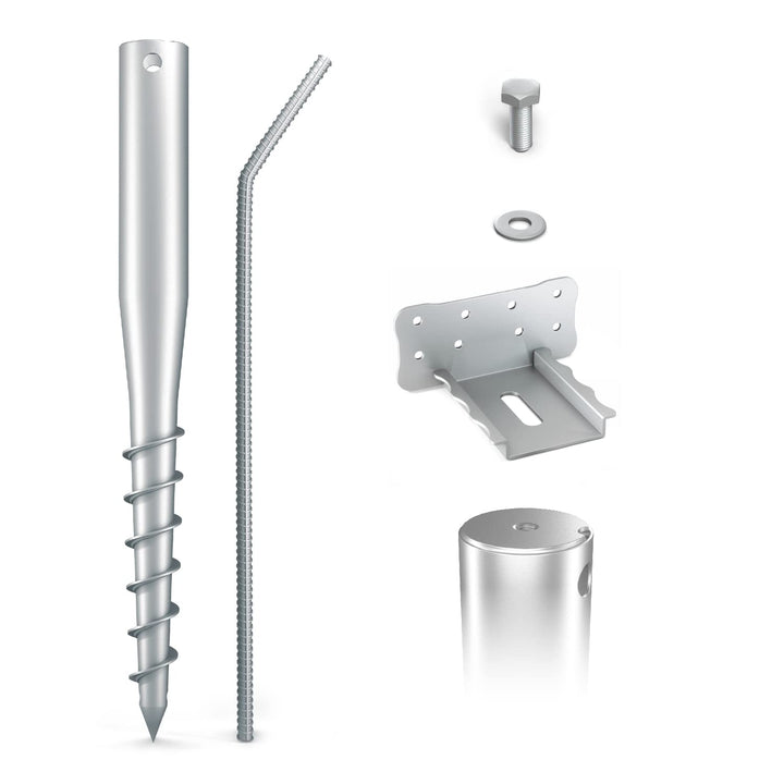 Maxerio 80 cm Base-Set 6er Schraubfundamente + Zubehör; Ø 60 x 2; M12