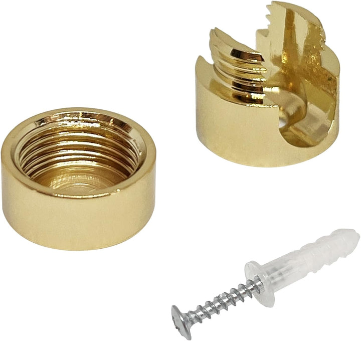 smartect Aluminium Wand- und Deckenpins für Textilkabel [4 Stück, Gold] Deckenbefestigung mit Schrau