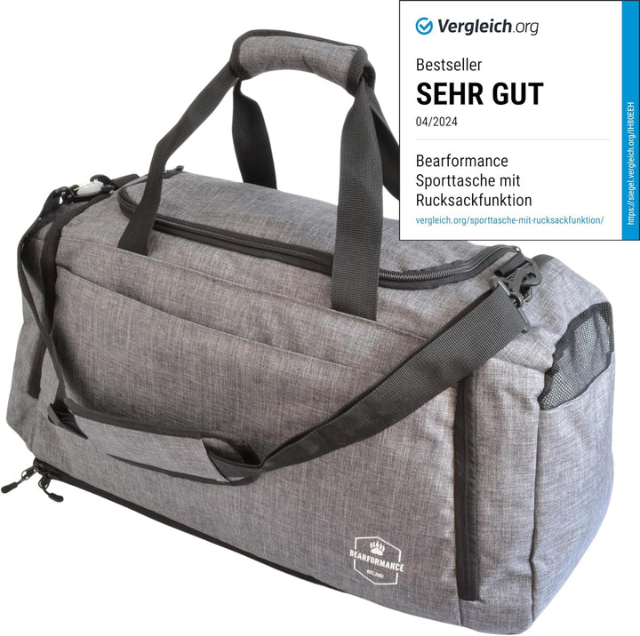 Ultimate Sportbag | Sporttasche mit Schuhfach & Nassfach mit Rucksackfunktion für Herren & Damen für