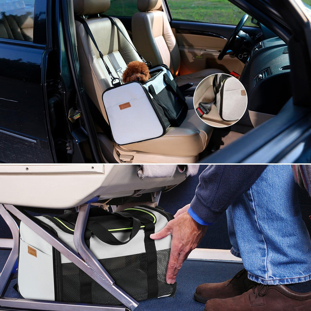 Akinerri Transportbox für Haustiere, mit weichen Seiten, faltbar, für mittelgrosse Welpen und Katzen