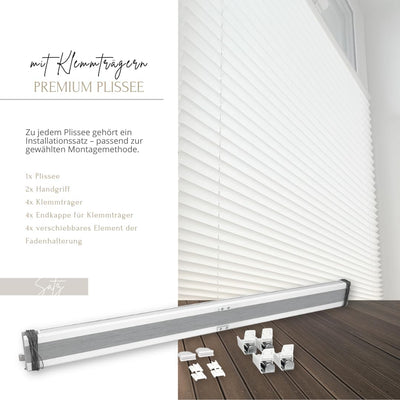 Home-Vision® Premium Plissee Faltrollo ohne Bohren mit Klemmträger / -fix (Weiss, B70cm x H150cm) Bl