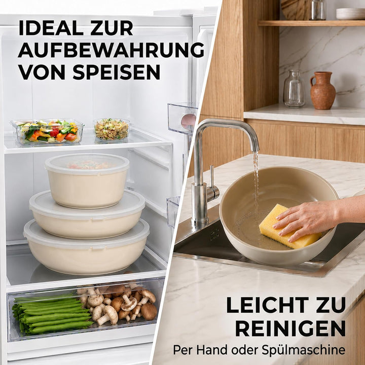 NEOFLAM® Pfannenset Topfset Induktion, abnehmbarer Griff 8-teilig, Antihaft-Keramik-Kochgeschirr-Set