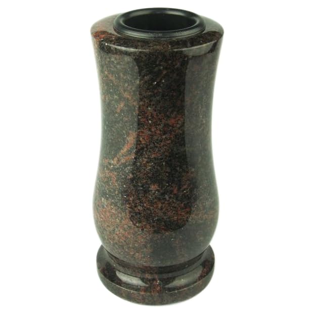 designgrab Grabvase Taille-medium aus poliertem Granit – 25×12 cm, schlank-zylindrisch, hochglanzpol