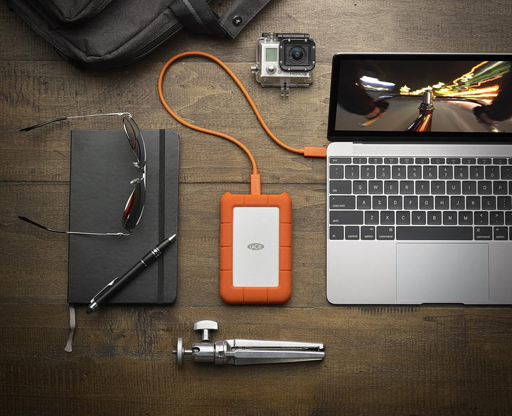 LaCie Rugged Secure 2TB tragbare externe Festplatte, 2.5 Zoll, PC & Mac, inkl. USB-C w/o USB-A Kabel