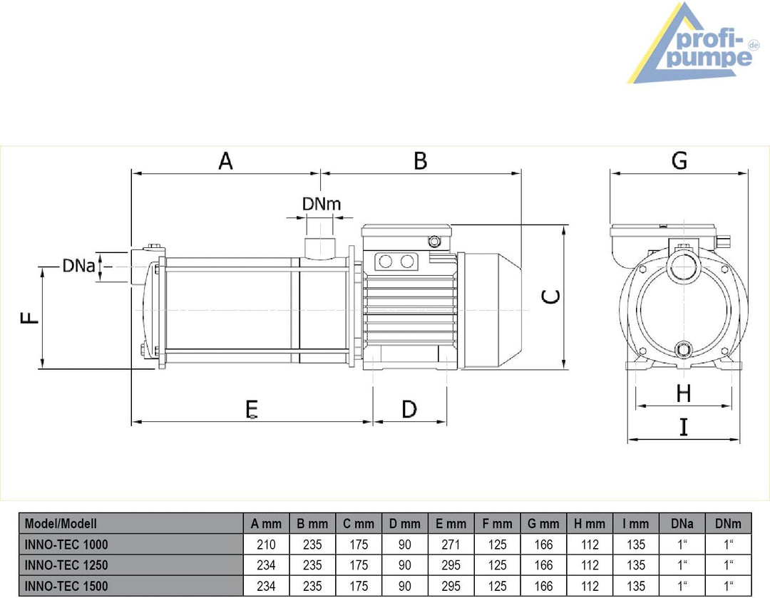 Amur HAUSWASSERWERK HAUSWASSERAUTOMAT SELBSTANSAUGENDE KREISELPUMPE PUMPE INNO-TEC 1000 - LEISE ENER