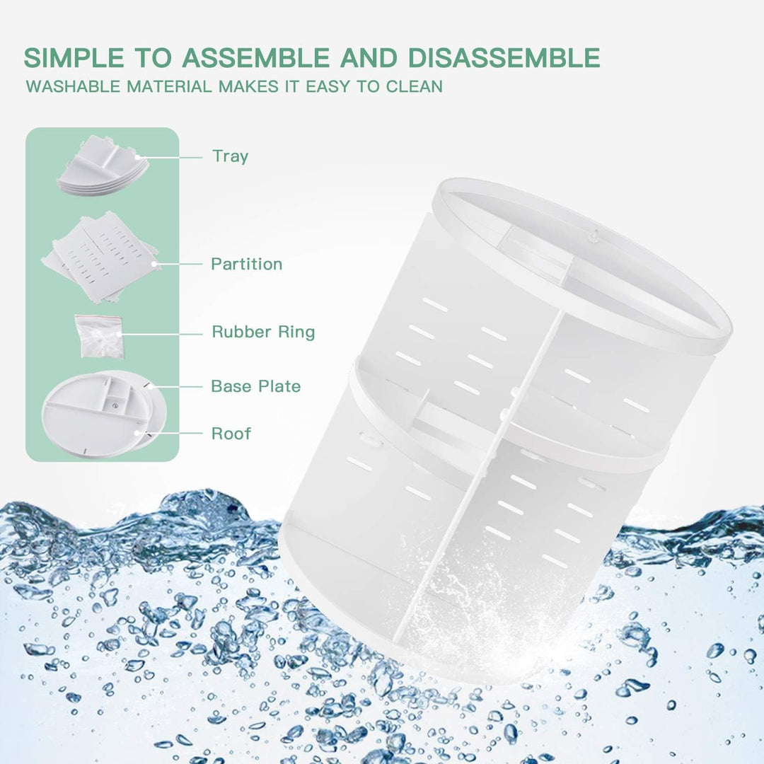 seinlife Um 360 Grad drehbarer Make-up-Organizer, verstellbarer Drehhalter, faltbare Kosmetik-Aufbew