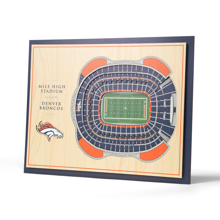 YouTheFan NFL 5-lagiges StadiumView Wandbild Denver Broncos, Denver Broncos