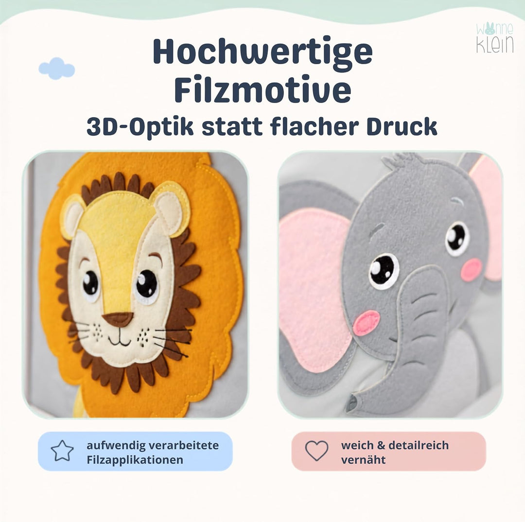 Aufbewahrungsbox Kinder 33x33x33 cm - Faltbare Spielzeugkiste mit Tiermotiv – Ordnungsbox für Kallax