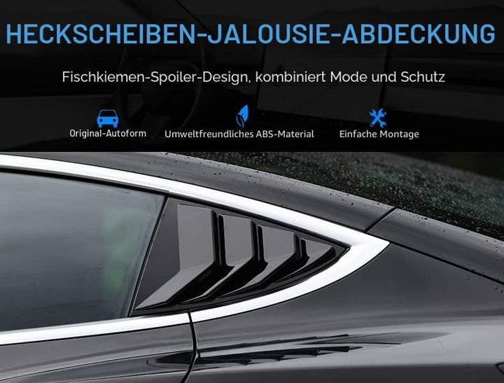 KUNGKIC Rear Side Window Louvers,Air Vent Scoop Louvers for Tesla Model 3 2017-2024,Window Scoop Lou