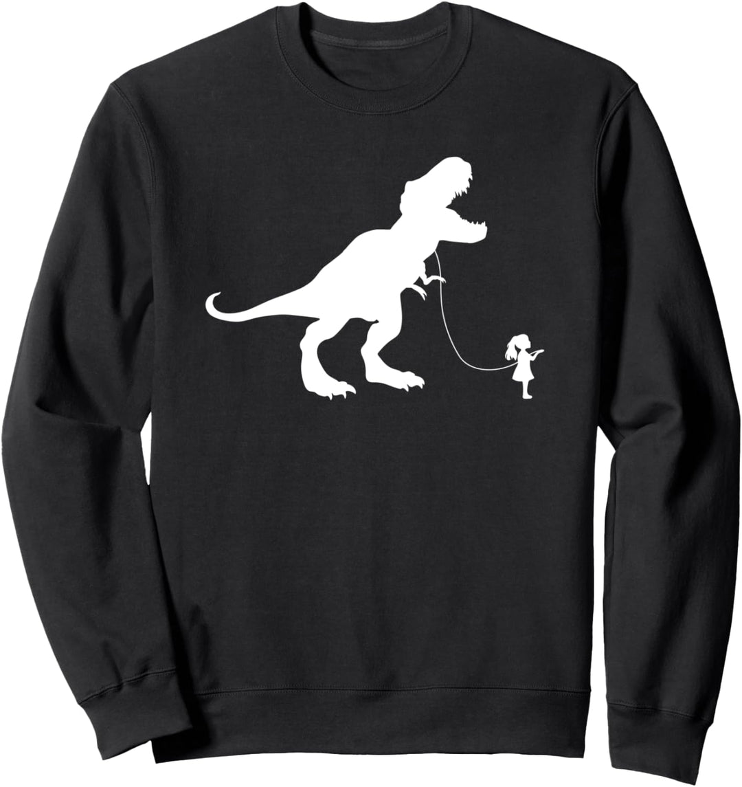 Lustiges TRex Haustier-Dinosaurier-Meme, Mädchen, Trex an einer Leine Sweatshirt