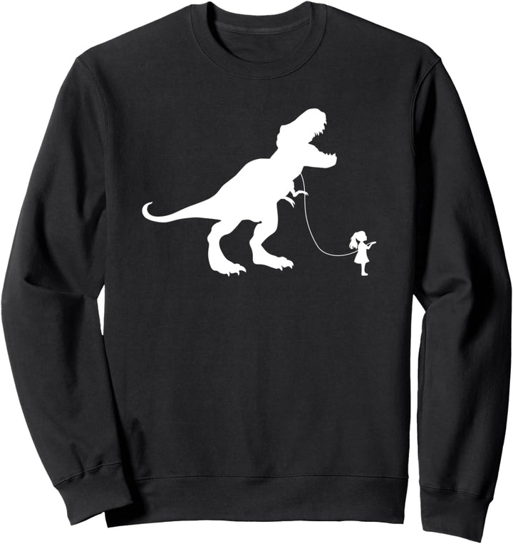 Lustiges TRex Haustier-Dinosaurier-Meme, Mädchen, Trex an einer Leine Sweatshirt