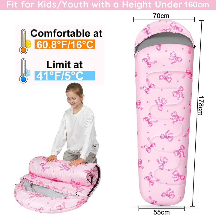 MHJY Shlafsack Camping für Jungen und Mädchen, Schlafsack Kinder ideal für Outdoor Camping Wandern B