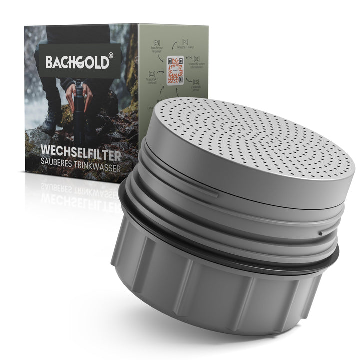 Bachgold® Wasserfilter Outdoor Wechselfilter mit 1500L Filterkapazität I entfernt 99,99% aller Bakte