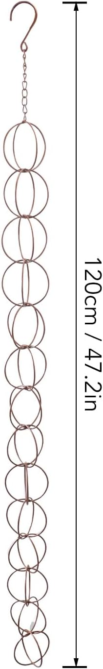 Metall-Regenkette mit Haken, Elegante Stabile Kreis-Windspiel-Hänge-Regenkette für Zuhause, Balkon,