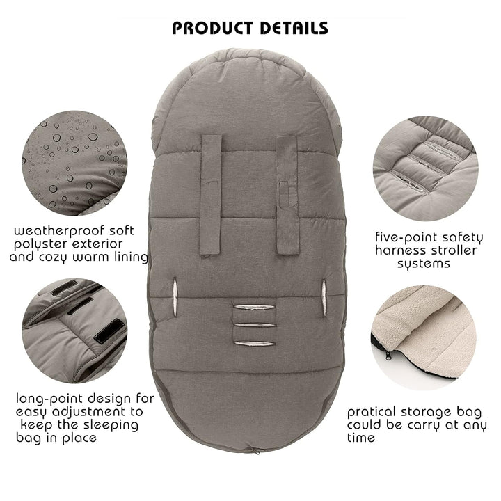 Fusssack Babyschale für Kinderwagen Buggy Universal Winter Baby, 90x48 cm (1er Pack)