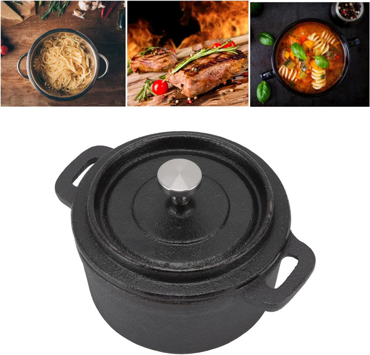 Verdickter, ergonomischer Griff, isolierter Gusseisen-Kochtopf mit Deckel, Dutch Oven, doppelte Kera