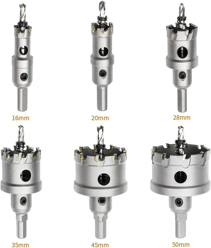 Meccion Lochsäge Hartmetall-Bohrer, Hochwertiger TCT Metall Lochsäge Bohrer für Edelstahl, Eisen, Le