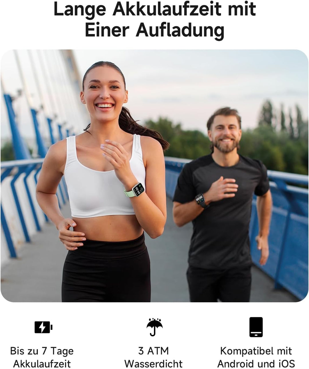 Smartwatch Herren Damen, 1,8" AMOLED-Display Smart Watch mit Telefonfunktion Alexa, Fitnessuhr mit H