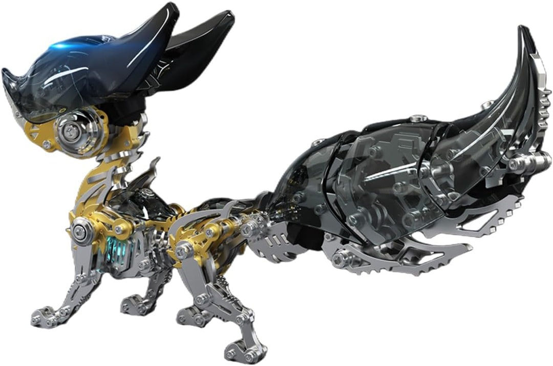 Bunte 3D Metall Puzzles für Erwachsene Fuchs Metall Modell Kits mit Licht, DIY Bauspielzeug 3D Metal