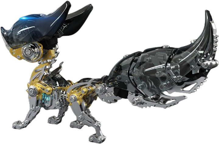 Bunte 3D Metall Puzzles für Erwachsene Fuchs Metall Modell Kits mit Licht, DIY Bauspielzeug 3D Metal