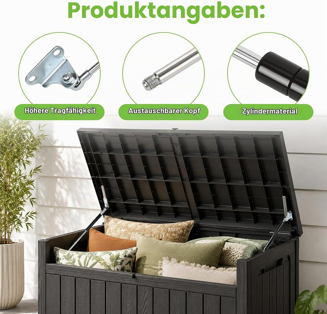 2 Stück Gasdruckdämpfer Gasdruckfeder 380MM 200N 20KG Gasdruckfedern mit L förmigen Gasfeder Haltern